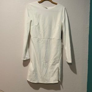 Lulus / white ling sleeve mini dress / large